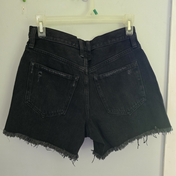We The Free Black Distressed Denim Shorts - Picture 4 of 9